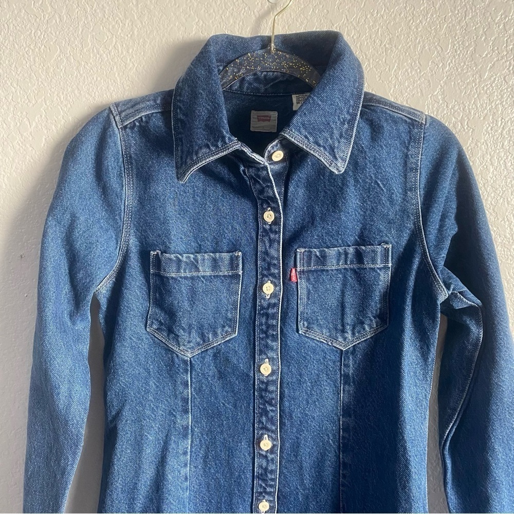 Levi’s Ellie Denim Collared Button-Front Shirt Dress - Picture 3 of 9